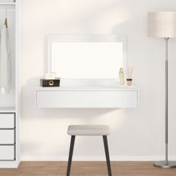 Berkfield Home Wall Hanging Dressing Table White 100x40x70 cm - Size: 100 x 40 x 70 cm - thumbnail 1