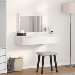 Berkfield Home Wall Hanging Dressing Table White 100x40x70 cm - Size: 100 x 40 x 70 cm - thumbnail 4