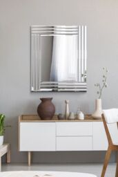 MirrorOutlet Oakley All Glass Triple Edge Bevelled Mirror 68 x 58 CM in Silver - Size: 1 Pack - thumbnail 1