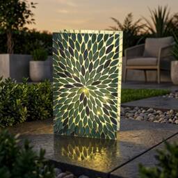 Garden Greatness Emerald Glass Table Top Garden Light in Green - thumbnail 1