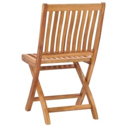 Berkfield Home Folding Garden Chairs 4 pcs Solid Teak Wood in Brown - thumbnail 5