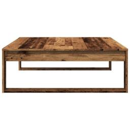 Berkfield Home Coffee Table Old Wood 100x100x35 cm Engineered Wood in Brown - Size: 100 x 100 x 35 cm - thumbnail 5