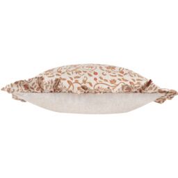 Paoletti Linen Filigree Printed Ruffle Cushion in Yellow - Size: 50 cm x 50 cm - thumbnail 4