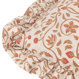 Paoletti Linen Filigree Printed Ruffle Cushion in Yellow - Size: 50 cm x 50 cm - thumbnail 5