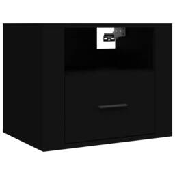 Berkfield Home Elegant Wall-mounted Bedside Cabinets 2 pcs Black 50x36x40 cm - Size: 50 x 36 x 40 cm - thumbnail 5
