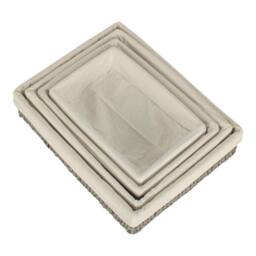 Red Hamper Set 4 Straight-sided Cotton Line Paper Rope Trays in Grey - thumbnail 3