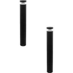 Loops 2 PACK IP44 Outdoor Bollard Light Black Cast Aluminium 11W LED Lamp Post