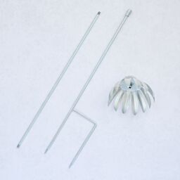 Paper High Metal Echinacea Flower Garden Stake Decoration in Silver - thumbnail 4