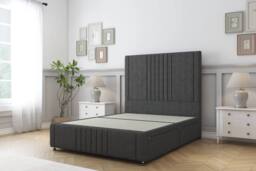 "Comfort Beds Royal Dumfries Divan Base 4 Drawers - 26"" Headboard-Footboard in Dark Grey - Size: Small Double" - thumbnail 2