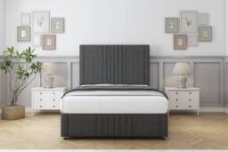 "Comfort Beds Royal Dumfries Divan Base 4 Drawers - 26"" Headboard-Footboard in Dark Grey - Size: Small Double" - thumbnail 3