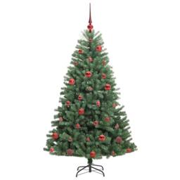 Berkfield Home Realistic Artificial Hinged Christmas Tree Green 150 cm PVC & Metal - thumbnail 4