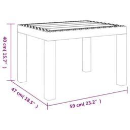 Berkfield Home Garden Table White 59x47x40 cm PP - Size: 59 x 47 x 40 cm - thumbnail 7