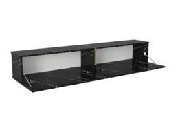 Vente-unique Wall - Mounted TV Stand With 2 Doors - Black Marble Effect - DINOMA - thumbnail 6