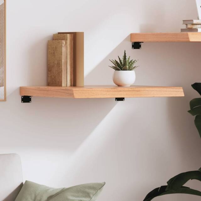 Berkfield Home Beautiful Wall Shelf Light Brown 60x60x(2-6) cm Treated Solid Wood Oak - image 1
