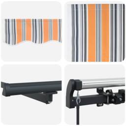 Berkfield Home Manual Retractable Awning Multicolour Stripe 400x300 cm - thumbnail 8