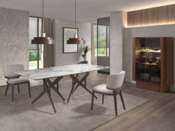 Angel Cerda Light Grey Fabric Dining Chair with Oak Legs - thumbnail 4