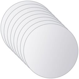 Berkfield Home 8 pcs Mirror Tiles Round Glass in Silver - thumbnail 4