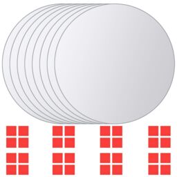 Berkfield Home 8 pcs Mirror Tiles Round Glass in Silver