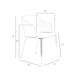 Angel Cerda Brown Leatherette Dining Chair with Armrests and - thumbnail 8