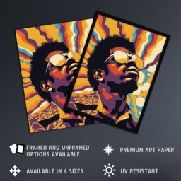 "Artery8 Funk Soul Music Man Portrait Retro Style Framed Art Print - Size: W12"" x H16""" - thumbnail 2