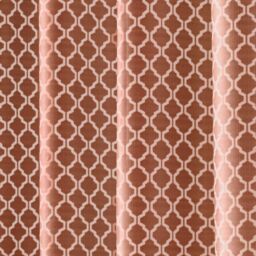 Luxury Living Two-Tone Jacquard Geometric Eyelet Lined Curtains in Terracotta - Size: 117 cm width x 183 cm drop - thumbnail 3