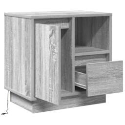 Berkfield Home Modern Bedside Cabinets with LED 2 pcs Grey Sonoma 50x34, 5x50 cm - thumbnail 7