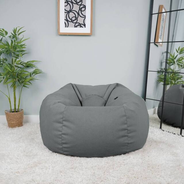 rucomfy Beanbags rucomfy Veneto Classic Bean Bag for Adults - Soft Lounge Chair in Grey - image 1
