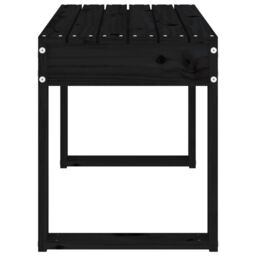 Berkfield Home Garden Bench Black 80x38x45 cm Solid Wood Pine - Size: 80 x 38 x 45 cm - thumbnail 4
