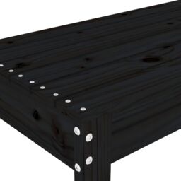 Berkfield Home Garden Bench Black 80x38x45 cm Solid Wood Pine - Size: 80 x 38 x 45 cm - thumbnail 6