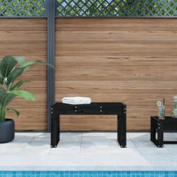 Berkfield Home Garden Bench Black 80x38x45 cm Solid Wood Pine - Size: 80 x 38 x 45 cm - thumbnail 1