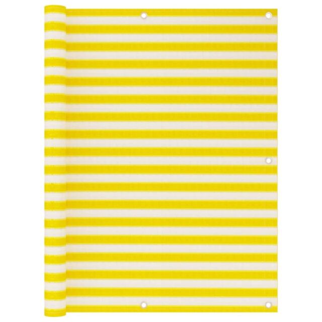 Berkfield Home Balcony Screen Yellow & White 120x600 cm HDPE - image 1
