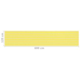 Berkfield Home Balcony Screen Yellow & White 120x600 cm HDPE - thumbnail 5