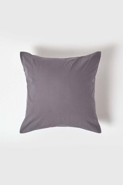 Homescapes Continental Egyptian Cotton Pillowcase 200 TC, 40 x 40 cm in Dark Grey - image 1