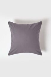 Homescapes Continental Egyptian Cotton Pillowcase 200 TC, 40 x 40 cm in Dark Grey