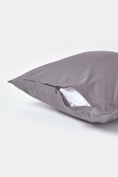 Homescapes Continental Egyptian Cotton Pillowcase 200 TC, 40 x 40 cm in Dark Grey - thumbnail 3