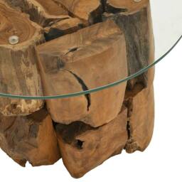 Berkfield Home Coffee Table Solid Teak Driftwood 60 cm in Brown - thumbnail 6