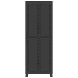 Berkfield Home Plastic Cabinet 65x45x181 cm in Grey - Size: 65 x 45 x 181 cm - thumbnail 5