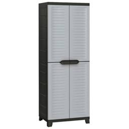 Berkfield Home Plastic Cabinet 65x45x181 cm in Grey - Size: 65 x 45 x 181 cm - thumbnail 2