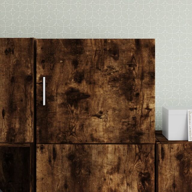 Berkfield Home Wall Cabinet Smoked Oak 45x42.5x40 cm Engineered Wood in Brown - image 1