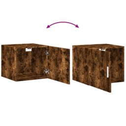Berkfield Home Wall Cabinet Smoked Oak 45x42.5x40 cm Engineered Wood in Brown - thumbnail 8