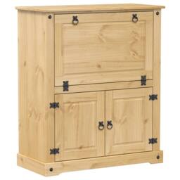Berkfield Home Wine Cabinet Corona 97x45x114 cm Solid Wood Pine in Brown - Size: 97 x 45 x 114 cm