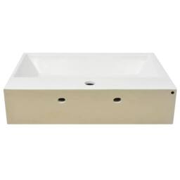 Berkfield Home Basin with Faucet Hole Ceramic White 60.5x42.5x14.5 cm - thumbnail 4