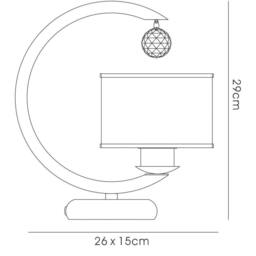 Netlighting Lincoln Table Lamp E27 Satin NickelGlassCrystal in Grey - thumbnail 5