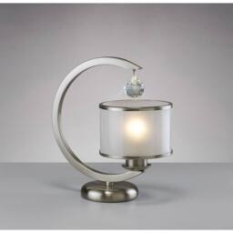 Netlighting Lincoln Table Lamp E27 Satin NickelGlassCrystal in Grey - thumbnail 2