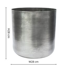 Ivyline Indoor Chelsea Pewter Planter, H28cm x D28cm in Silver - thumbnail 2