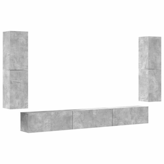 Berkfield Home 7 Piece TV Cabinet Set Concrete Grey Engineered Wood - image 1