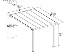 Palram Patio Cover Olympia 3 x 3.05 Clear - L307 x W300 x H305 cm - Grey - thumbnail 2