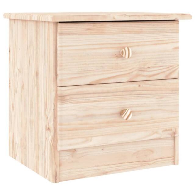 Berkfield Home Bedside Cabinet ALTA 43x35x40.5 cm Solid Wood Pine in Natural - image 1