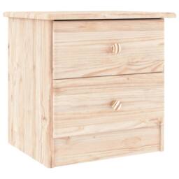 Berkfield Home Bedside Cabinet ALTA 43x35x40.5 cm Solid Wood Pine in Natural - thumbnail 1