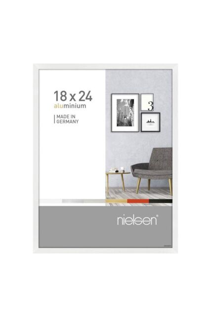 "nielsen Pixel 7""x10"" Picture Frame (18x24cm) - Aluminium with Glass Front in White - Size: 18x24 cm" - image 1